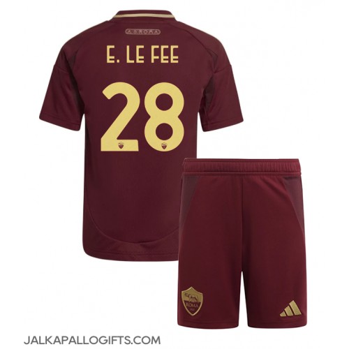 AS Roma Enzo Le Fee #28 Koti Peliasu Lasten 2024-25 Lyhythihainen (+ Lyhyet housut)